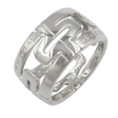 Pre-owned Bvlgari Silver White Gold (18k) Band Ring ()