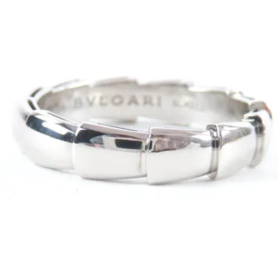 Pre-owned Bvlgari Silver White Gold (18k) Band Ring ()