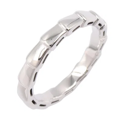 Pre-owned Bvlgari Silver White Gold (18k) Band Ring ()