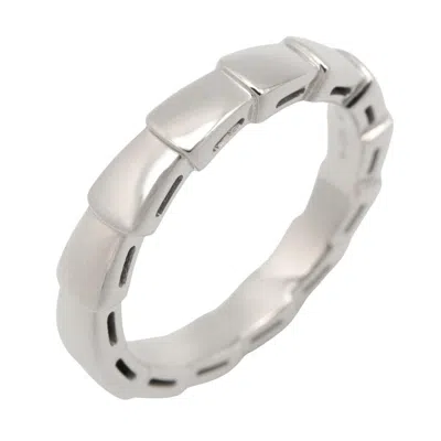 Pre-owned Bvlgari Silver White Gold (18k) Band Ring ()