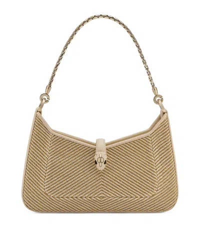 Bvlgari Small Chevron Serpenti Baia Shoulder Bag In Purple