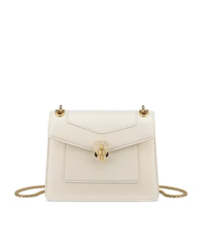 Bvlgari Small Leather Serpent Forever Shoulder Bag In White