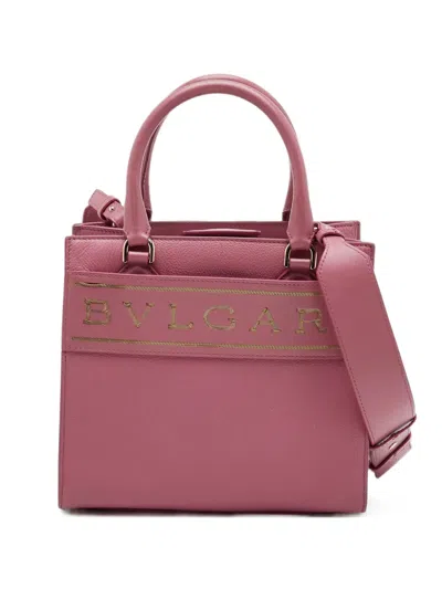 Pre-owned Bvlgari Small Logo Tote Bag In Pink