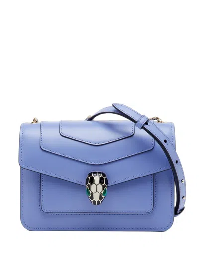 Pre-owned Bvlgari Small Serpenti Forever Shoulder Bag In Blue