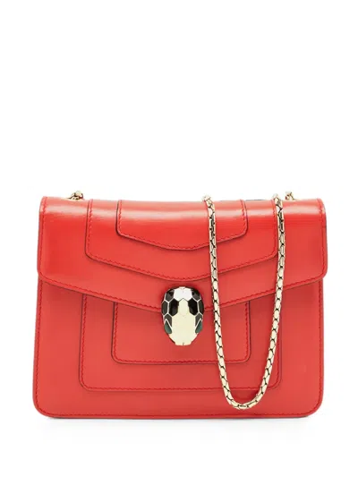Pre-owned Bvlgari Small Serpenti Forever Shoulder Bag In Red