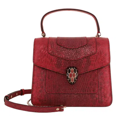 Bvlgari Small Serpenti Forever Top Handle Bag In Red