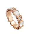 Bvlgari Rose Gold, Diamond And Mother-of-pearl Serpenti Viper Ring In Yellow