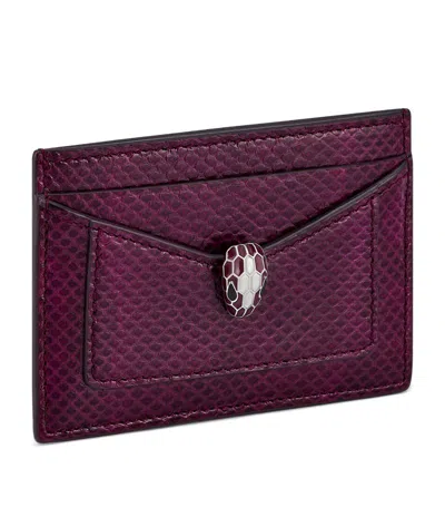 Bvlgari Snakeskin Serpenti Forever Card Holder In Purple