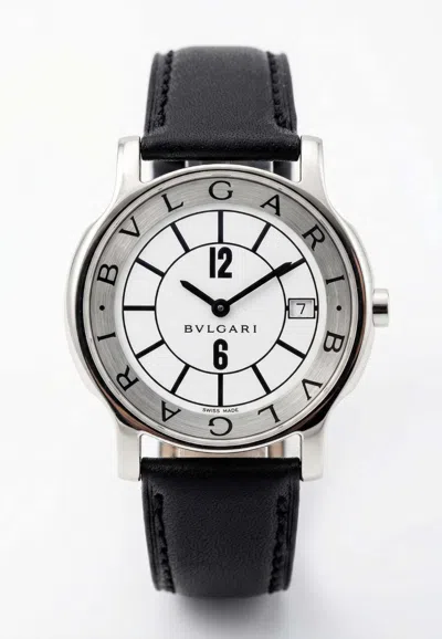 Bvlgari Solotempo 35mm Stainless Steel Watch In Black