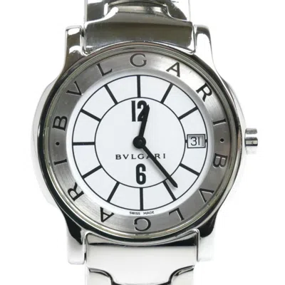 Pre-owned Bvlgari Solotempo Stainless Steel Wristwatch () In Silver