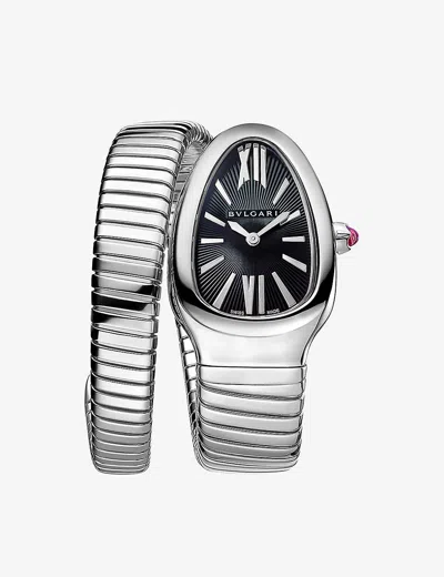 Bvlgari Womens Steel Sp35bss.1t Serpenti Tubogas Stainless-steel Quartz Watch