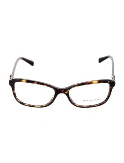 Pre-owned Bvlgari Square Eyeglasses In Brown