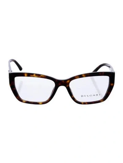 Pre-owned Bvlgari Square Eyeglasses In Brown
