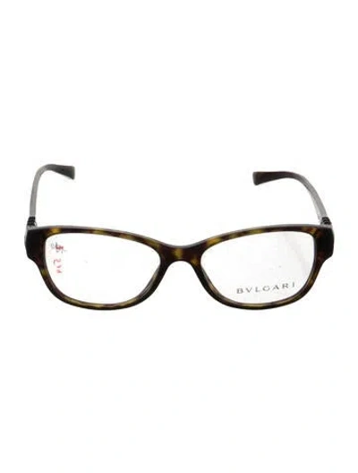 Pre-owned Bvlgari Square Eyeglasses In Brown