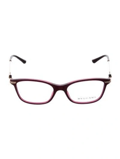 Pre-owned Bvlgari Square Eyeglasses In Burgundy