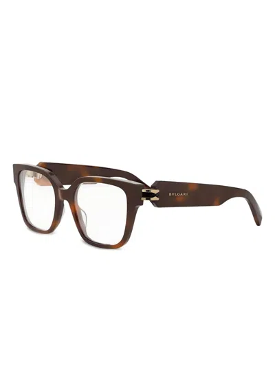 Bvlgari Square-frame Glasses In Brown