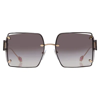 Bvlgari Square Ladies Sunglasses Bv6171 20238g 59 In Black / Gold / Grey / Ink / Pink