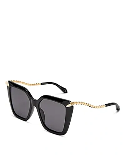 Bvlgari Square Sunglasses, 55mm In Black/gray Solid