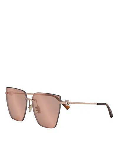 Bvlgari Square Sunglasses, 61mm In Pink Mirrored Solid