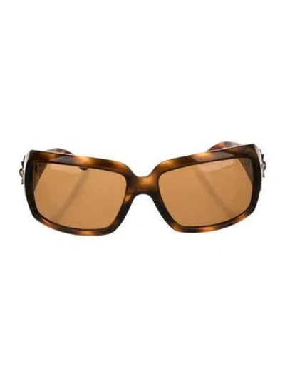 Pre-owned Bvlgari Square Tinted Sunglasses In Brown