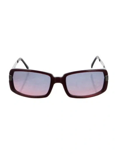 Pre-owned Bvlgari Square Tinted Sunglasses In Burgundy