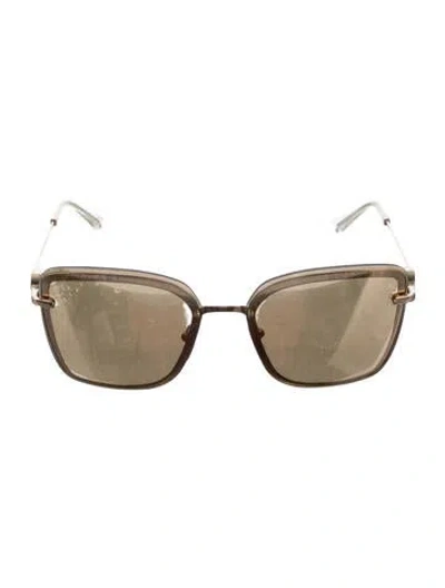 Pre-owned Bvlgari Square Tinted Sunglasses In Gold