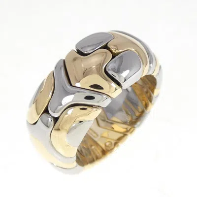 Pre-owned Bvlgari Stainless Steel Yellow Gold (18k) Band Ring ()