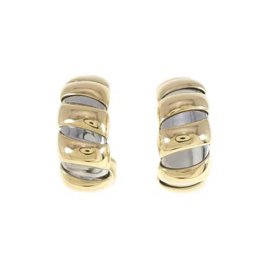 Pre-owned Bvlgari Stainless Steel Yellow Gold (18k) Clip Earrings () In Multi