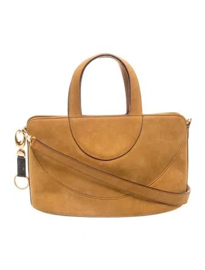 Pre-owned Bvlgari Suede Top Handle Bag In Brown