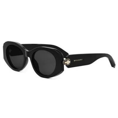 Bvlgari Serpenti Oval Sunglasses, 52mm In Black/gray Solid