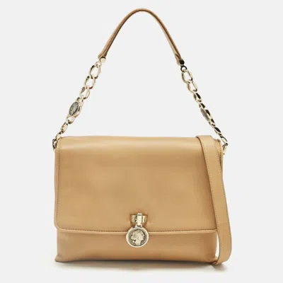 Pre-owned Bvlgari Tan Leather Monete Shoulder Bag In Brown