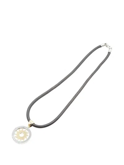 Pre-owned Bvlgari Tondo Sun Necklace In Silver