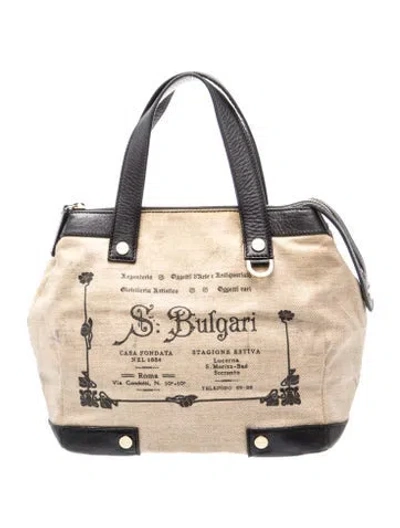 Pre-owned Bvlgari Top Handle Bag In Neutrals