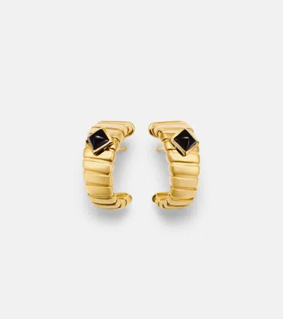 Bvlgari Tubogas 18kt Gold Earrings With Onyx