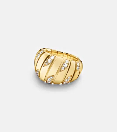 Bvlgari Tubogas 18kt Gold Ring With Diamonds