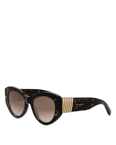 Bvlgari Tubogas Oval Sunglasses, 52mm In Havana/brown