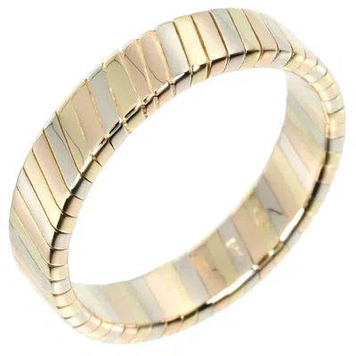 Pre-owned Bvlgari Tubogas Pink White Yellow Band Ring ()