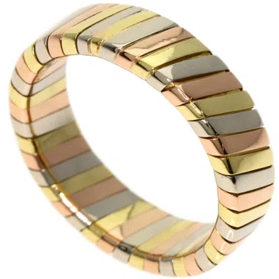 Pre-owned Bvlgari Tubogas Pink Yellow Band Ring ()