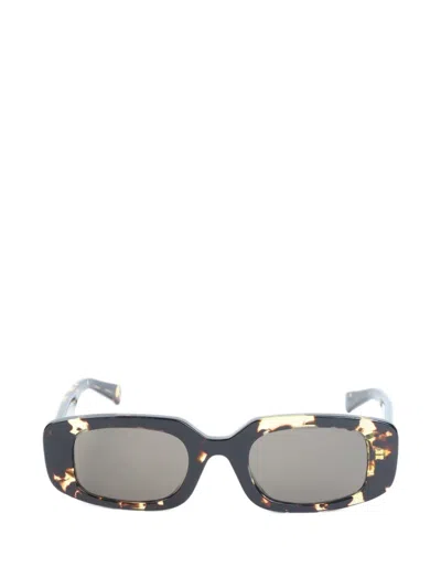 Bvlgari Tubogas Rectangle-frame Sunglasses In Brown
