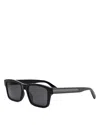 Bvlgari Tubogas Rectangular Sunglasses, 55mm In Black/crystal/smoke