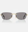 Bvlgari Tubogas Rectangular Sunglasses In Gold
