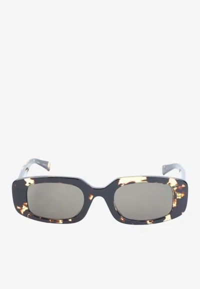 Bvlgari Tubogas Spotted Rectangular Sunglasses In Gray