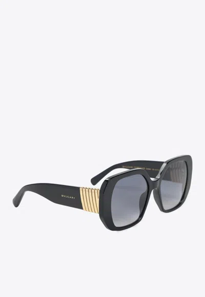 Bvlgari Tubogas Square Sunglasses In Black