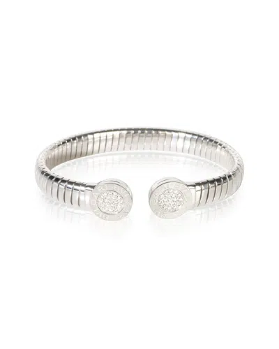 Pre-owned Bvlgari Tubogas Stainless Steel 0.30 Ct. Tw. Diamond Bracelet (authentic Pre-  Loved)