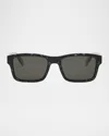 Bvlgari Bulgari Rectangular Frame Sunglasses In Blackother Smoke