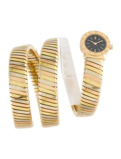 Pre-owned Bvlgari Tubogas Watch, 19mm In Multi