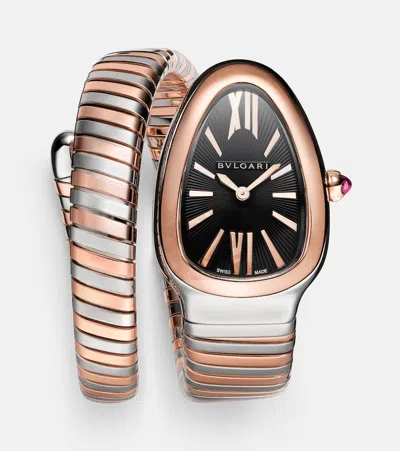 Bvlgari Serpenti Tubogas 18kt Rose Gold And Stainless Steel Watch