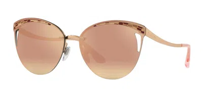 Pre-owned Bvlgari Versace Ve 2267 Gold/dark Grey (1002/87) Sunglasses In Grey Shaded