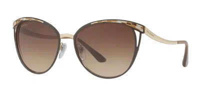 Pre-owned Bvlgari Versace Ve 4407d Black/grey (gb1/87) Sunglasses In Dark Brown Shaded