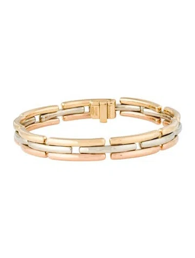 Pre-owned Bvlgari Vintage 18k Sapphire Link Bracelet, 6.5" In Multi
